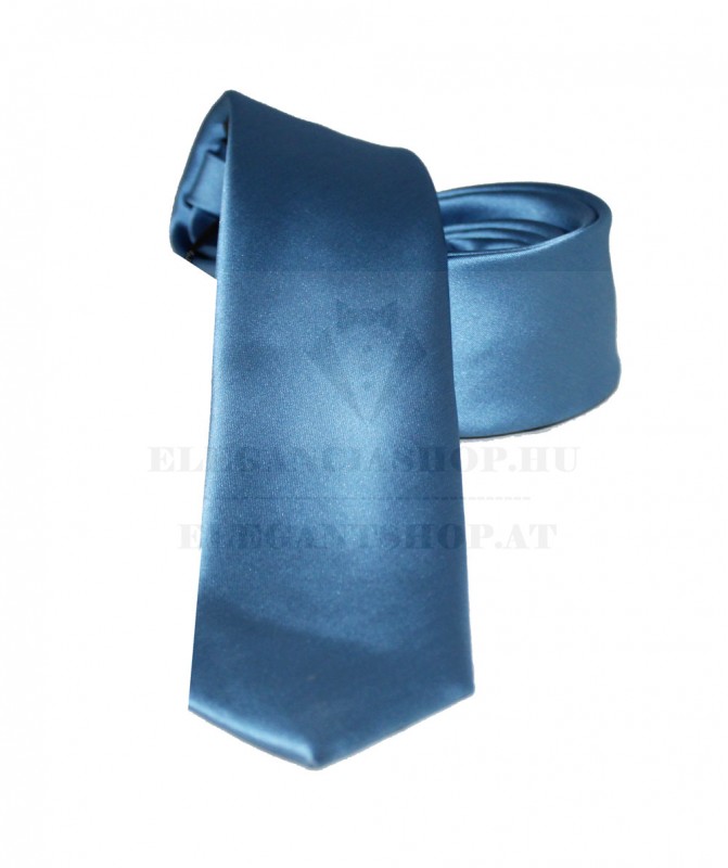    NM Satin Slim Krawatte Set - Blau